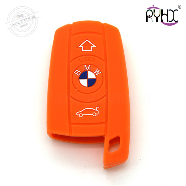 X3 car key cover,black,3 buttons,with logo,silicone,embossed design