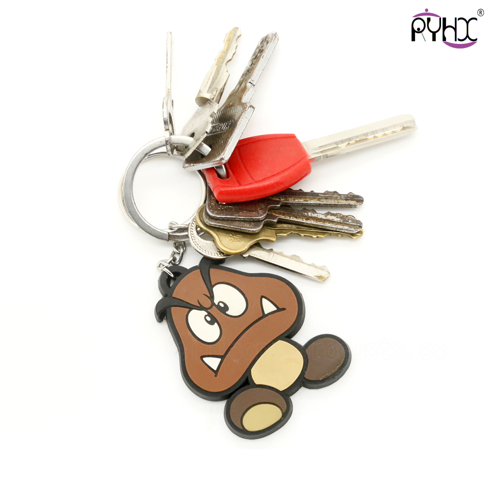 silicone car key chain, cartoon key chain for car, cute silicone key chain for car