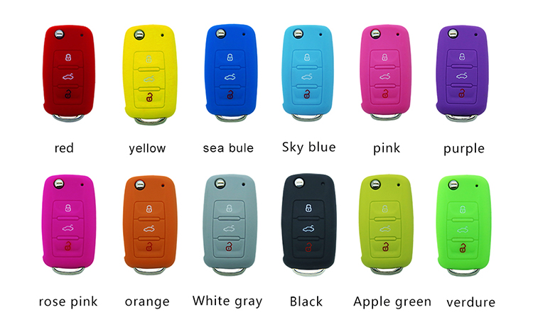 Wholesale silicone car key cover philippines for VW Skoda Honda Toyota Nissan Hyundai Peugeot Ford Chevrolet Mazda Buick Fiat Opel Audi BMW Mercedes Jeep Renault Suzuki Citroen land rover Mitsuboshi Skoda