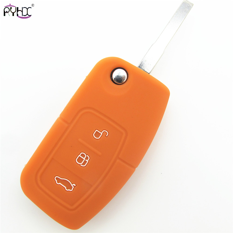 Online wholesale orange Ford Focus key fob cover,3 button.