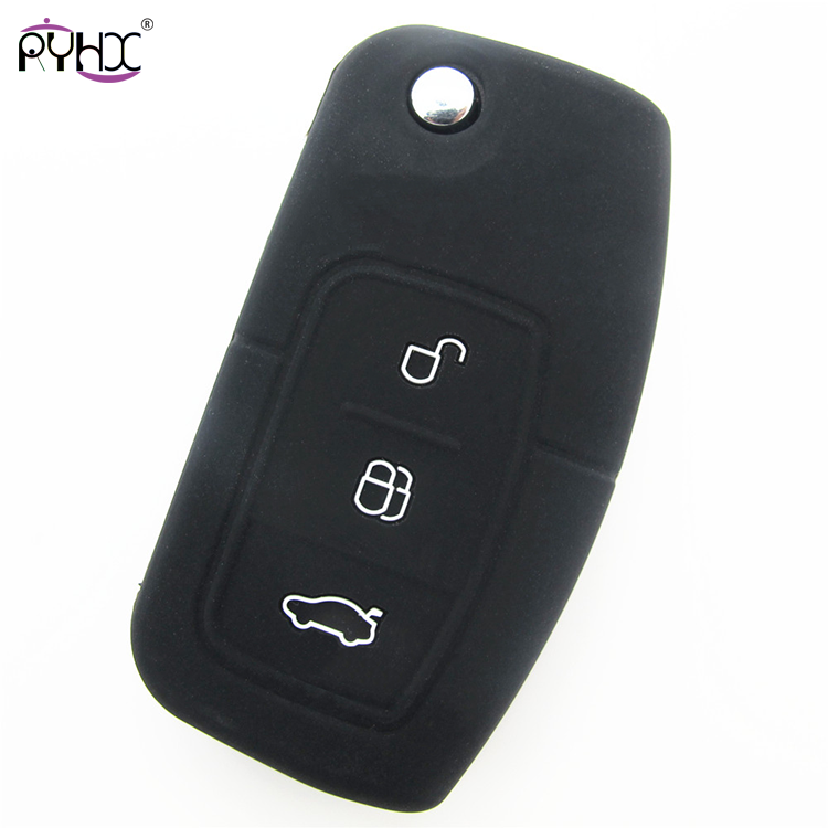 Online wholesale black Ford Focus silicone key cover,3 button.