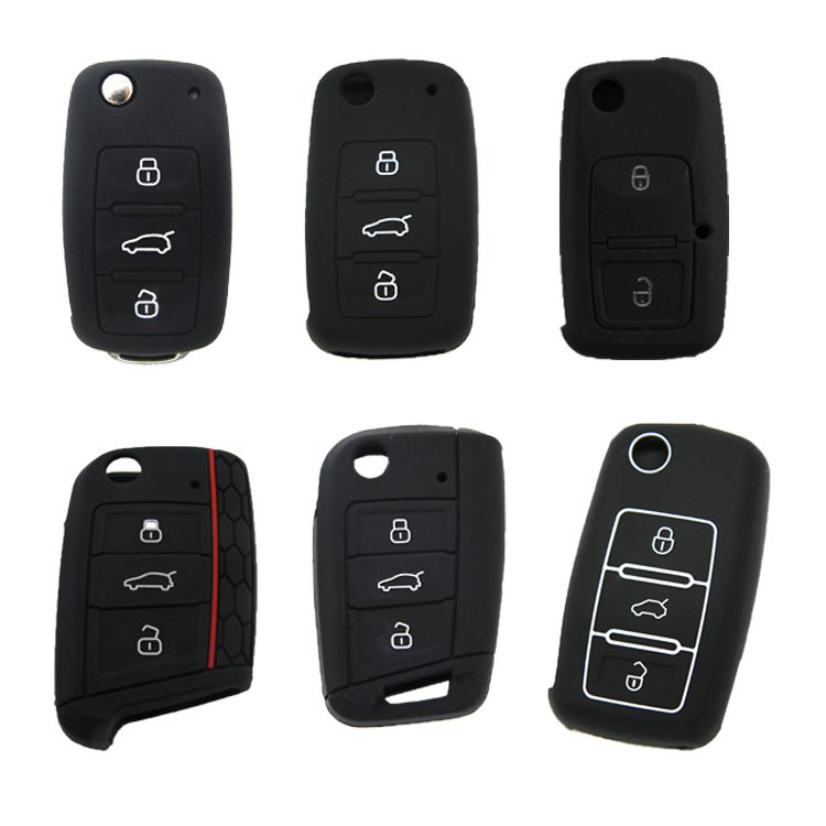 volkswagen black silicone car key cover