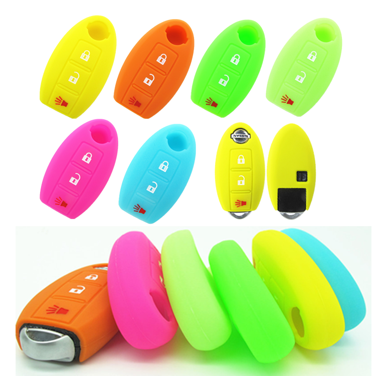 Silicone Car Key Cover for Nissan Teana / Geniss 3-Button Remote Control