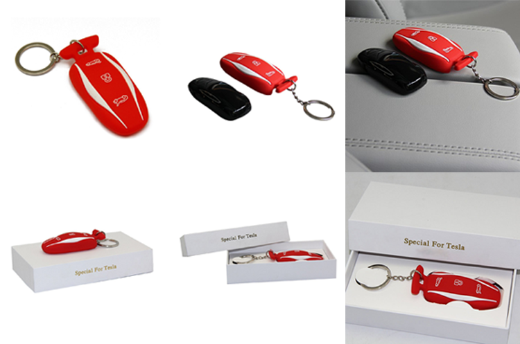 Coloured Silicone Car Key Cover for Tesla Model S from China silicone skins supplier.