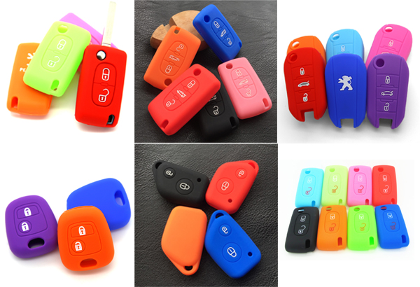 Peugeot Key Fob Cover -Colorful silicone key cover for Peugeot car key here.