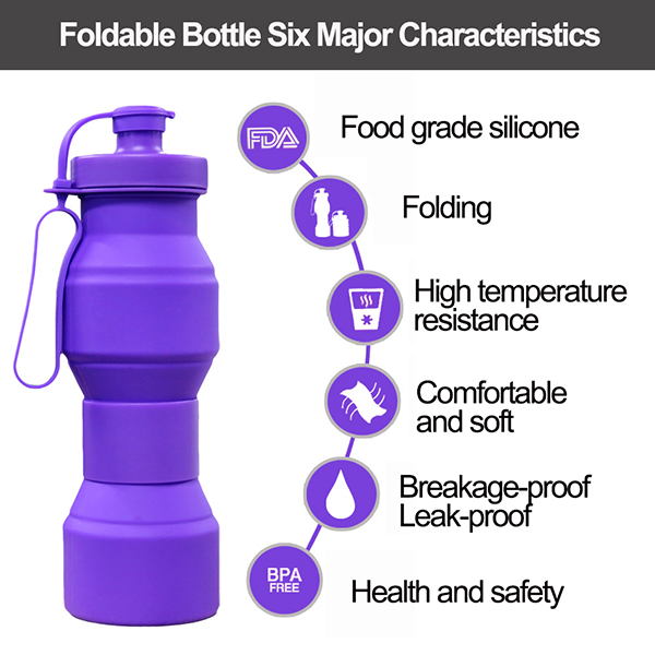 New collapsible sports water bottle,BPA free,Portable.