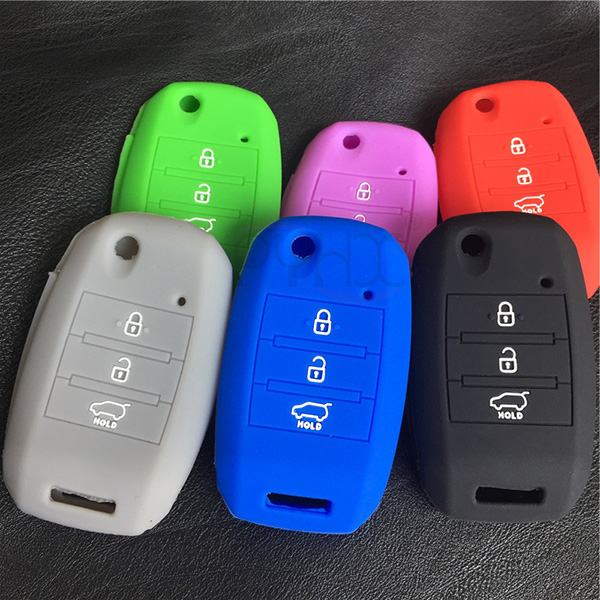 Wholesale new KIA K3 Bongo Carens Silicone key fob cover(3 button).