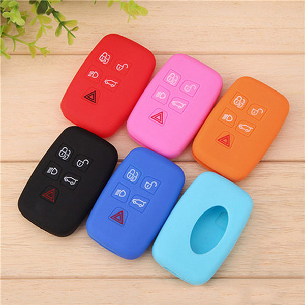 5 Buttons high quality colorful silicone car key remote cover case skin protector for LandRover LR4 LR3 Range Rover Discovery Sport car key/remote.