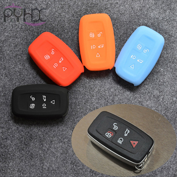 Wholesale silicone ​car key remote covers for  5 Buttons LandRover Discovery4 RangeRover.