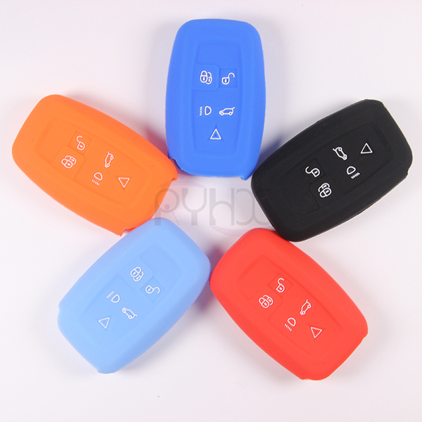 High quality 5 Buttons LandRover Discovery4 RangeRover silicone car key remote cover case skin protector.
