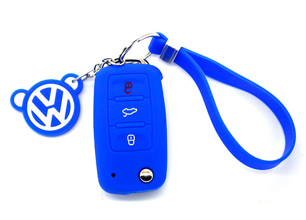 blue vw key cover