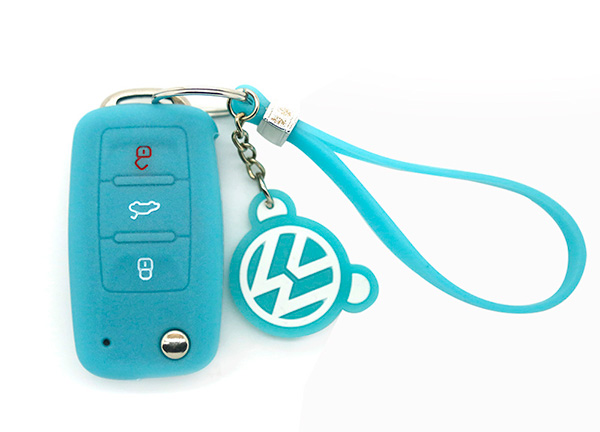 Luminous blue vw key cover