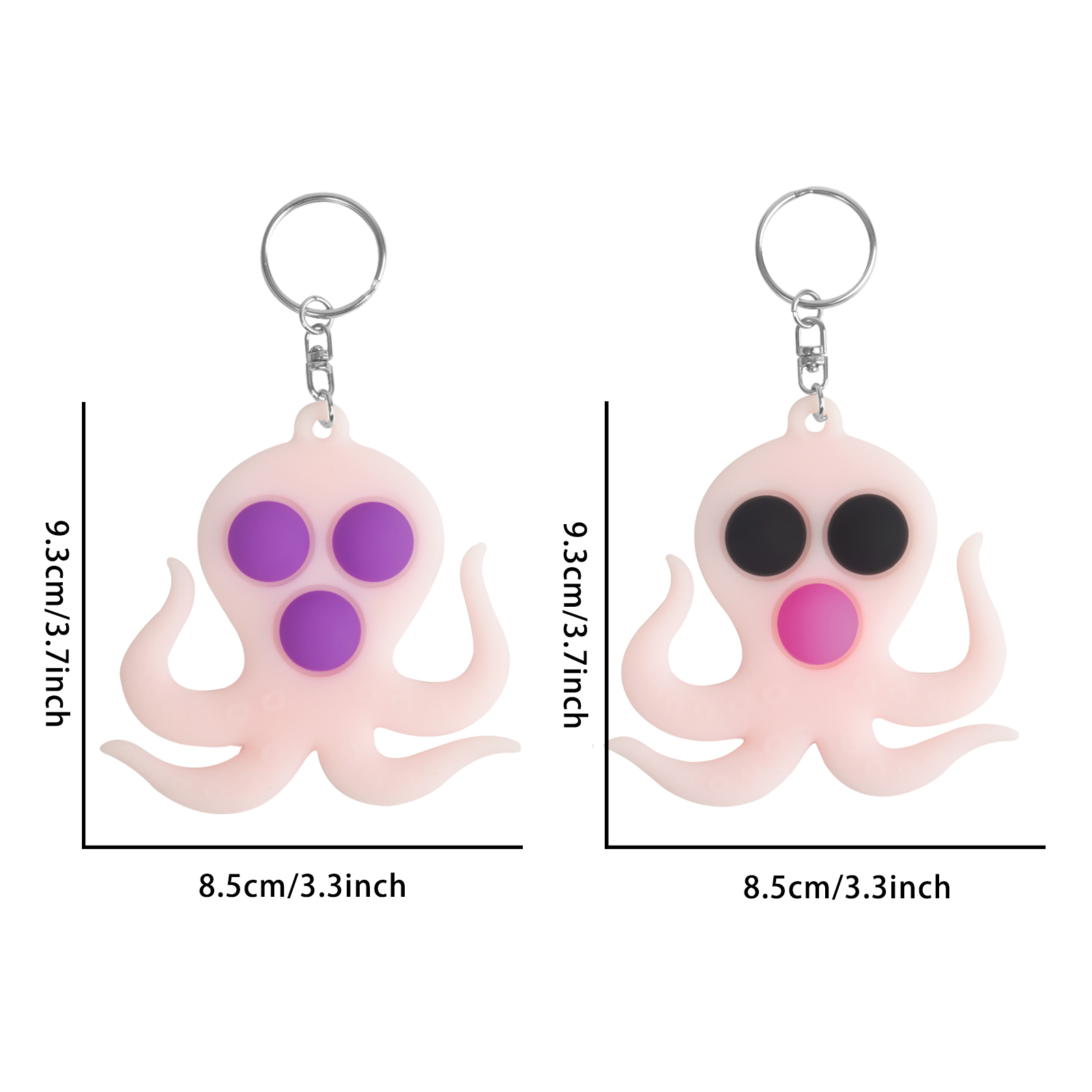 Factory Price Octopus Style Silicone Stress Relief Keychain Push Pop Fidget Sensory Toys