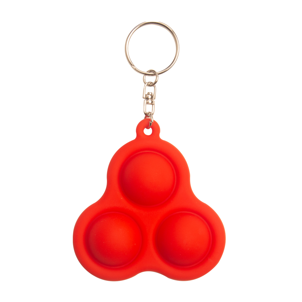 Silicone Simple Dimple Keychain Ring Pendant Sensory Fidget Toy Stress Relief Hand Toys 