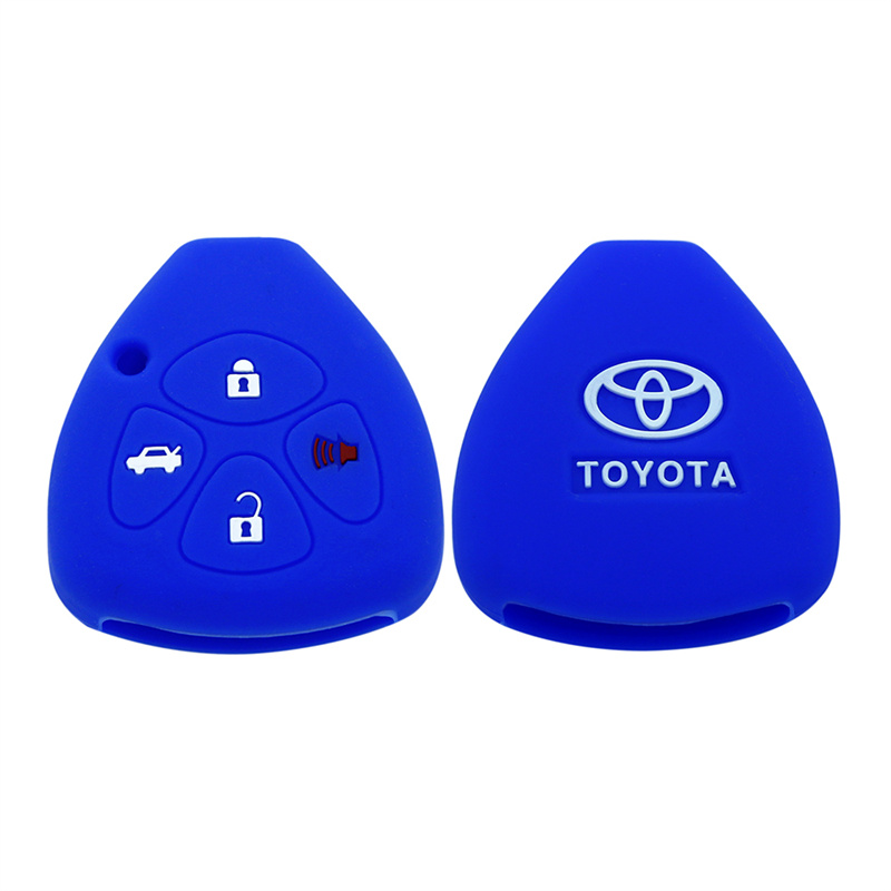 Multi-Colored Toyota Silicone Key Cover for Camry with 4 Buttons and Logo